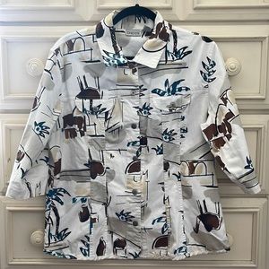 EUC Chicos Womens “Alicia” Egyptian Palm Jacket.